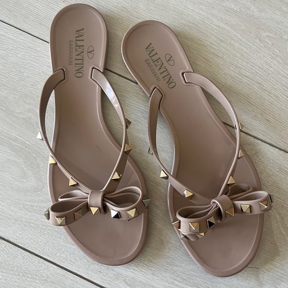 Valentino Rockstud PVC Flat Thong Sandals - Picture 3 of 5